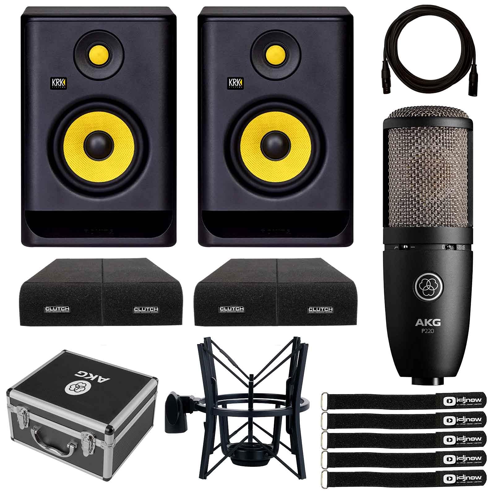KRK Rokit RP5G4 5" Powered Studio Monitor Speakers w Professional Condenser Mic