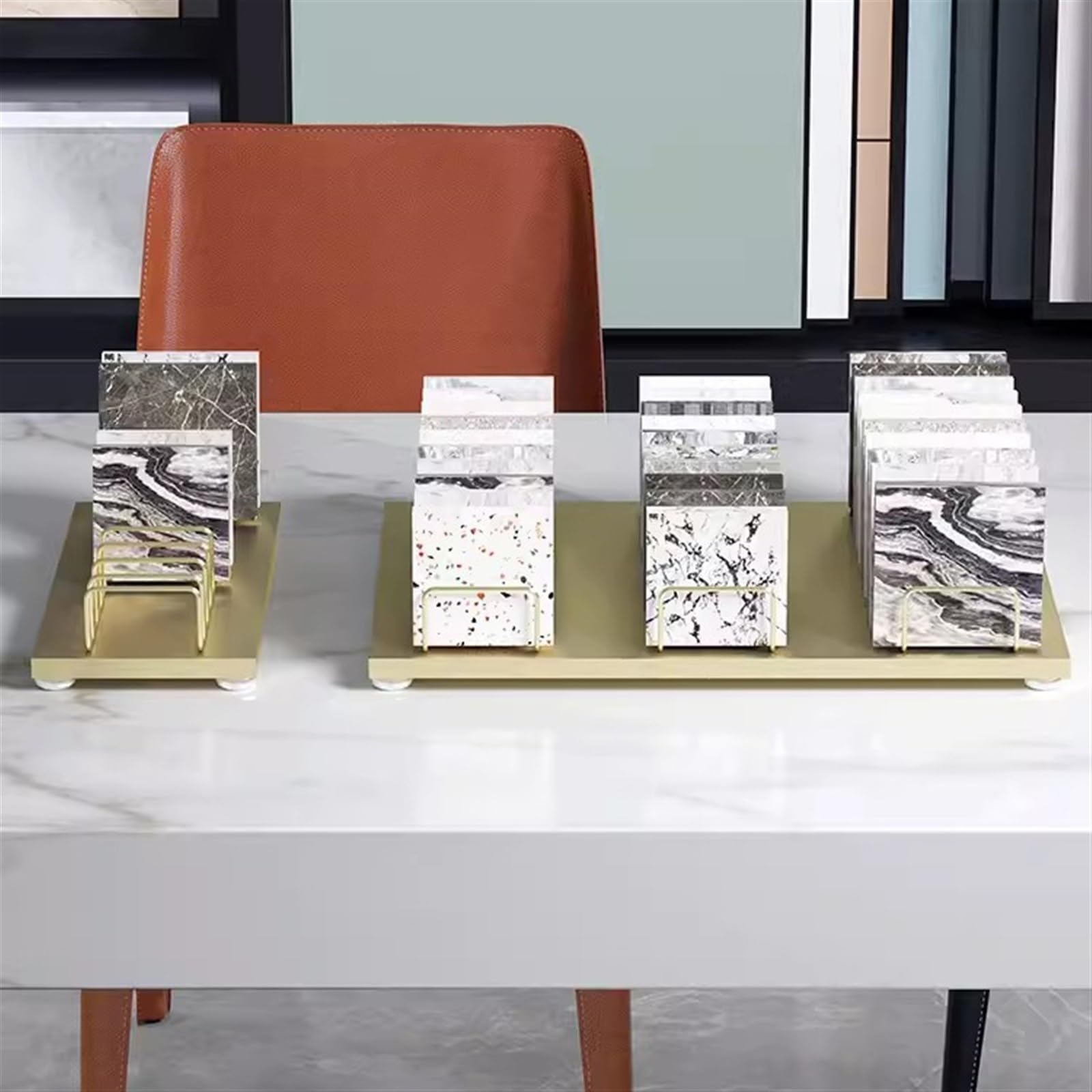 Soporte de madera para muestras de azulejos con capacidad para 30 azulejos para ferias comerciales y uso comercial
