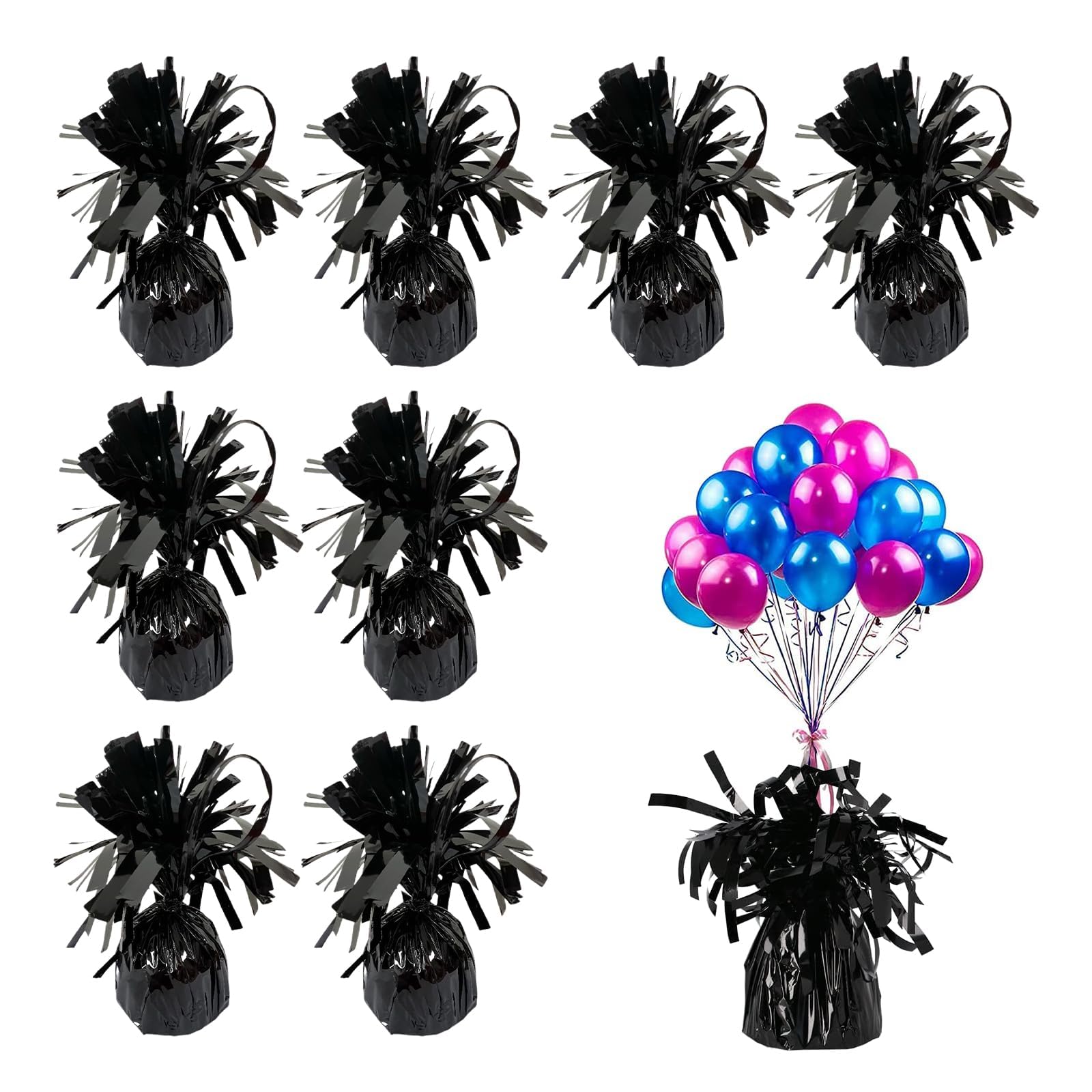 HTN - 8 Pezzi Baffi Palloncini Neri Baffi Palloncini Palloncini Di Baffi Per Il Compleanno Del Matrimonio 8052680716599