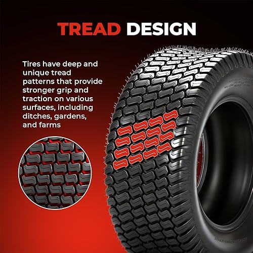 Miniatura 7 de 2 piezas de neumáticos nuevos de 4 capas 24x12.00-12 para cortacésped MOTOOS 24x12x12