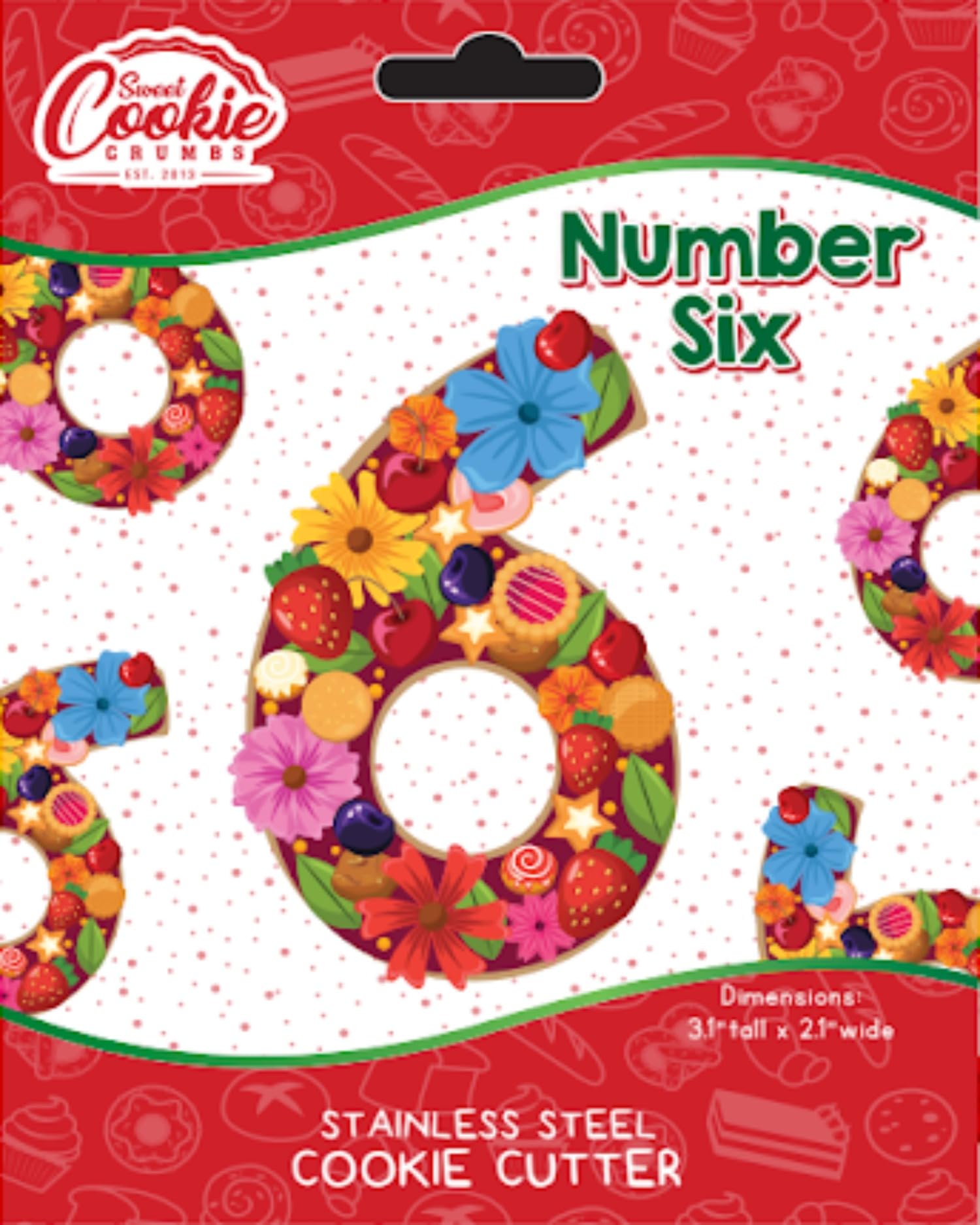 Number Six Cookie Cutters- Stainless Steel by Sweet Cookie Crumbs