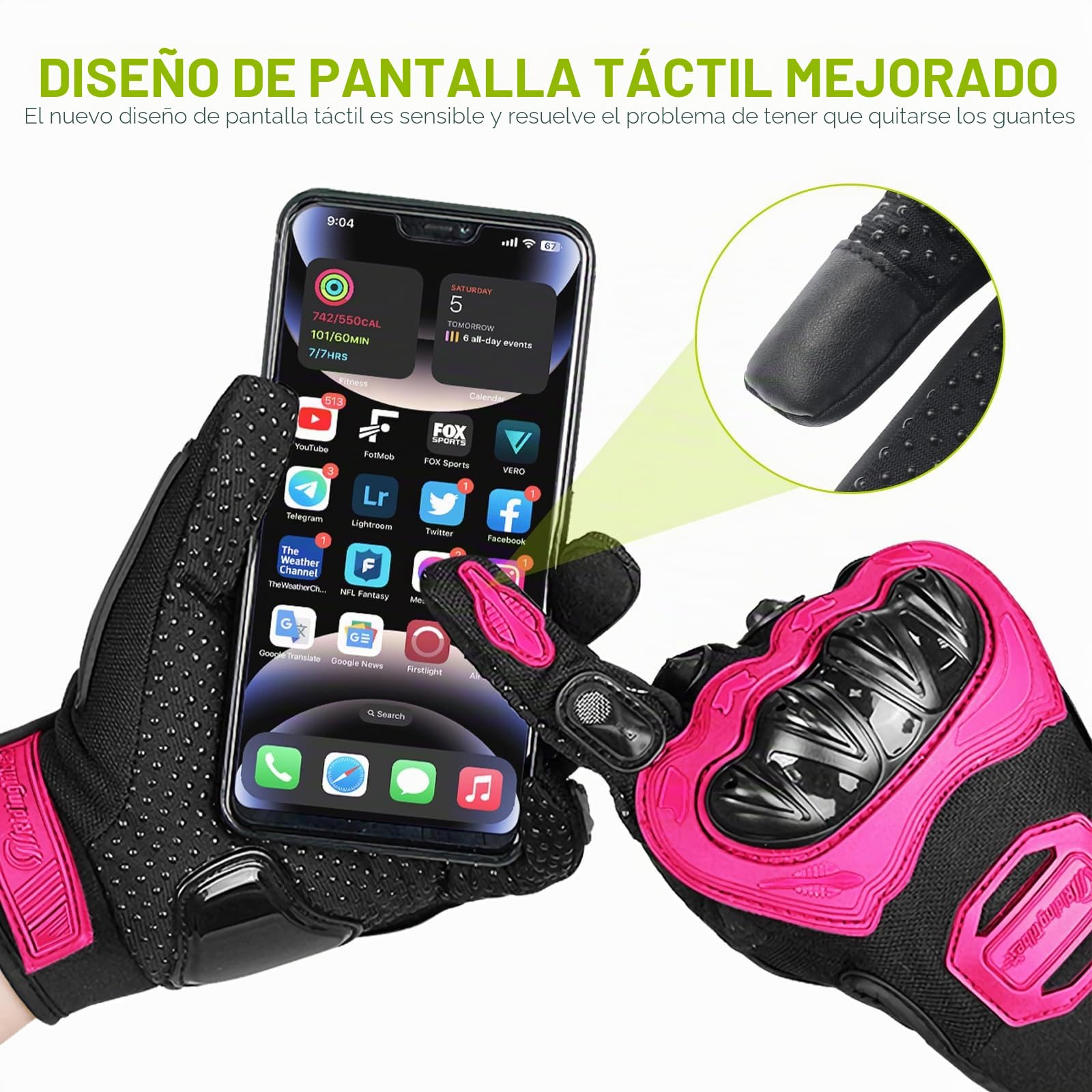 Guantes de motocicleta anticaídas, dedos completos, guantes de motocross, protección completa para nudillos, para carreras de carretera, ciclismo, ATV