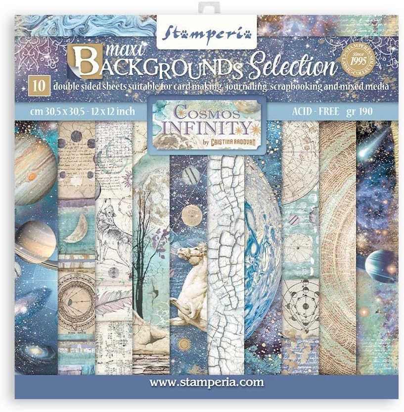 Stamperia International SBBL26 12 X 12 In. Album Scrapbooking Paper Pad 44 Blues Pack Of 10 - View #2