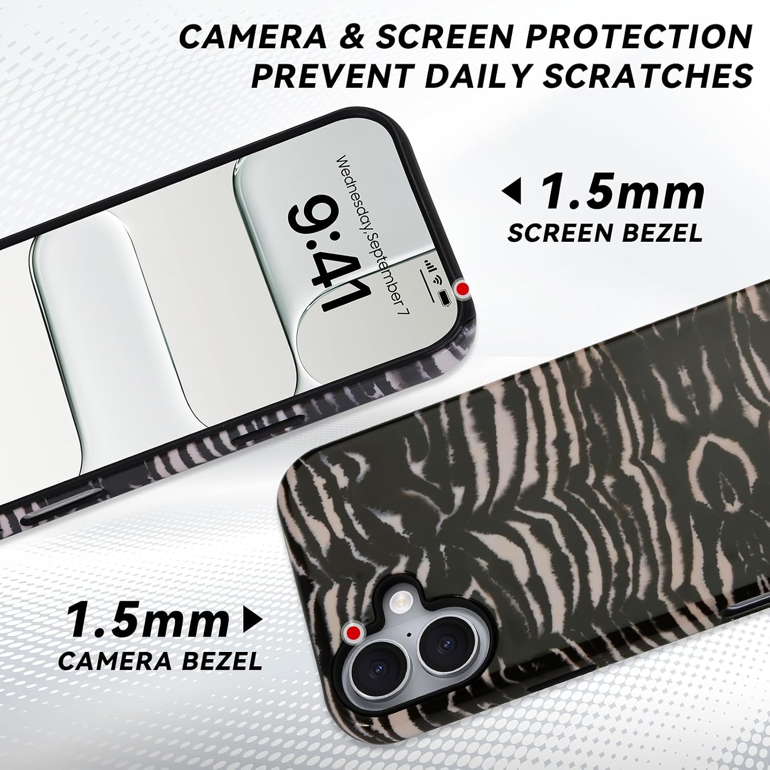 for iPhone 16 Plus Case - Wireless Charging for MagSafe, Dual-Layer Design (Outer Hard PC Shell + Inner Soft TPU Shell), Unisex Shockproof Protective Case - Tiger Stripe Pattern. image 3