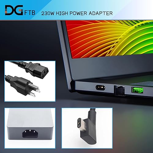 Miniatura 4 de DGFTB 230W Laptop Charger for Razer Blade Pro 17 Razer Blade 15 Base Advanced 2018 2019 GTX1060 GTX1070 RTX2070 RTX2080 RZ09-02386 RC30-0248 AC