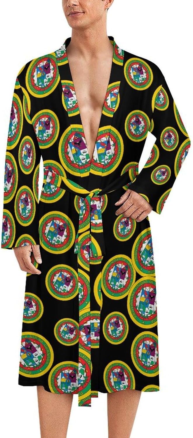 Coat of Arms of New Granada Mens Robe Long Bathrobe for Women Bath Robes Lightweight Soft Printed Sleepwear