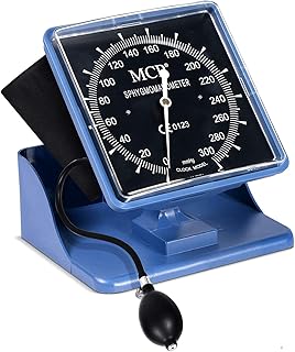 MCP Desktop Bloop Pressure Monitor Aneroid Blood Pressure Apparatus Clock Model Blood Pressure Monitor - with Cuff, Bulb and Valve (Black screen)