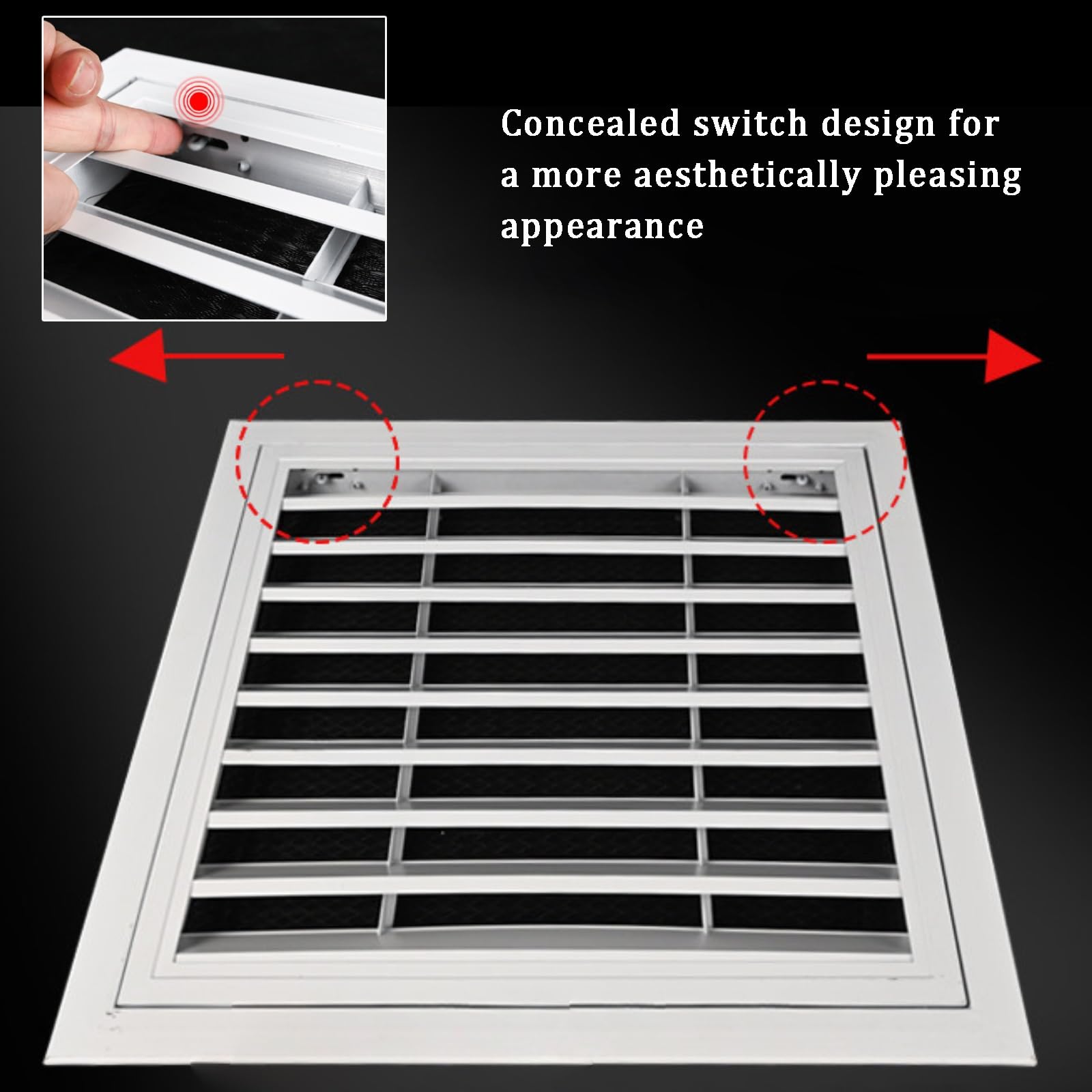 Pannello di Accesso in Alluminio con Copertura per sfiato, griglia Antipolvere per Prese d'Aria di Ritorno a Parete e soffitto, Filtro a Rete, sportello di ispezione in Metallo Resistente PE