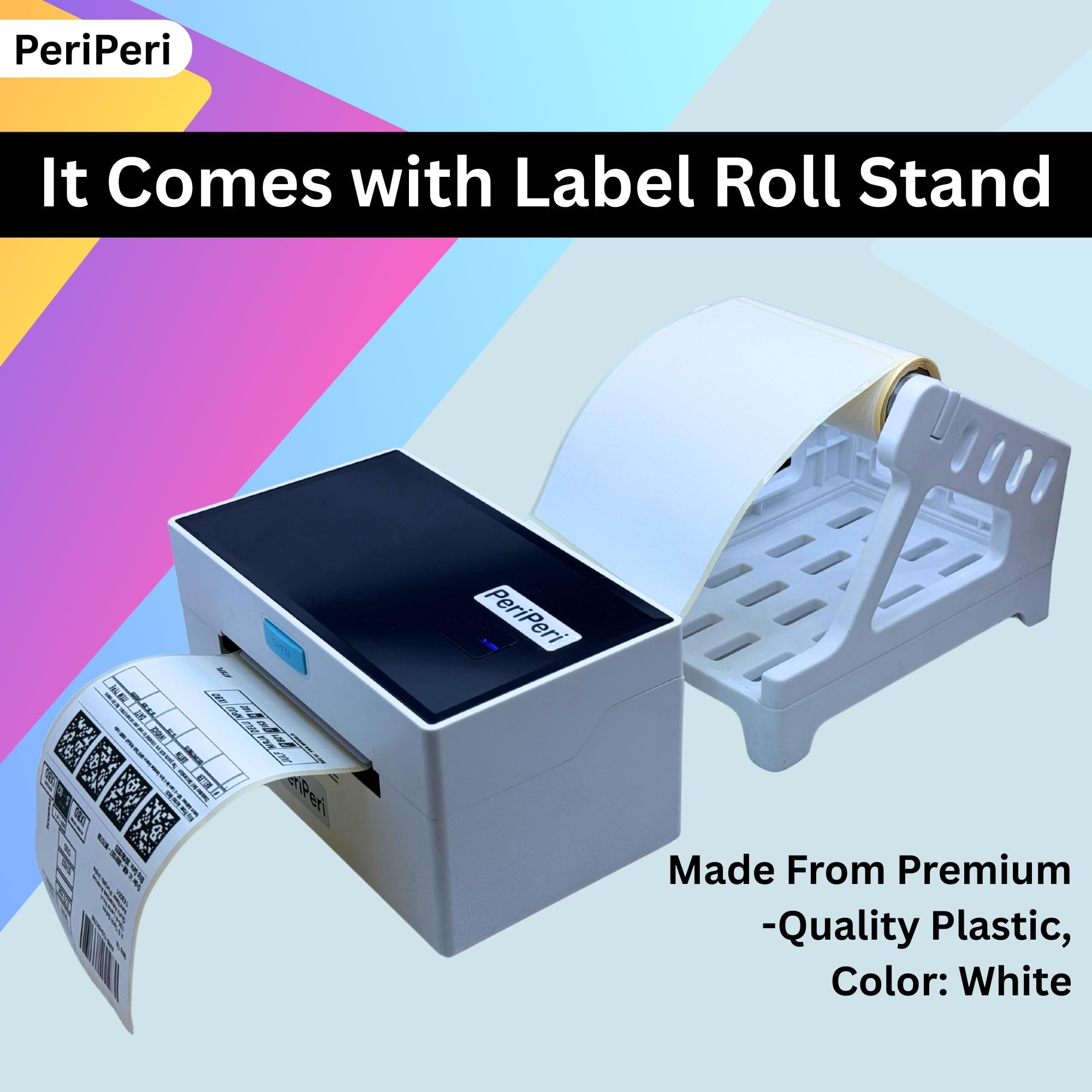 PeriPeri S1 4x6 USB+BT Direct Thermal Label, Barcode Printer with Stand Support All Label Sizes, Copatible with Mobile & Computer 161mm/s Printing Speed (1Year Warranty) — Amazon image 4