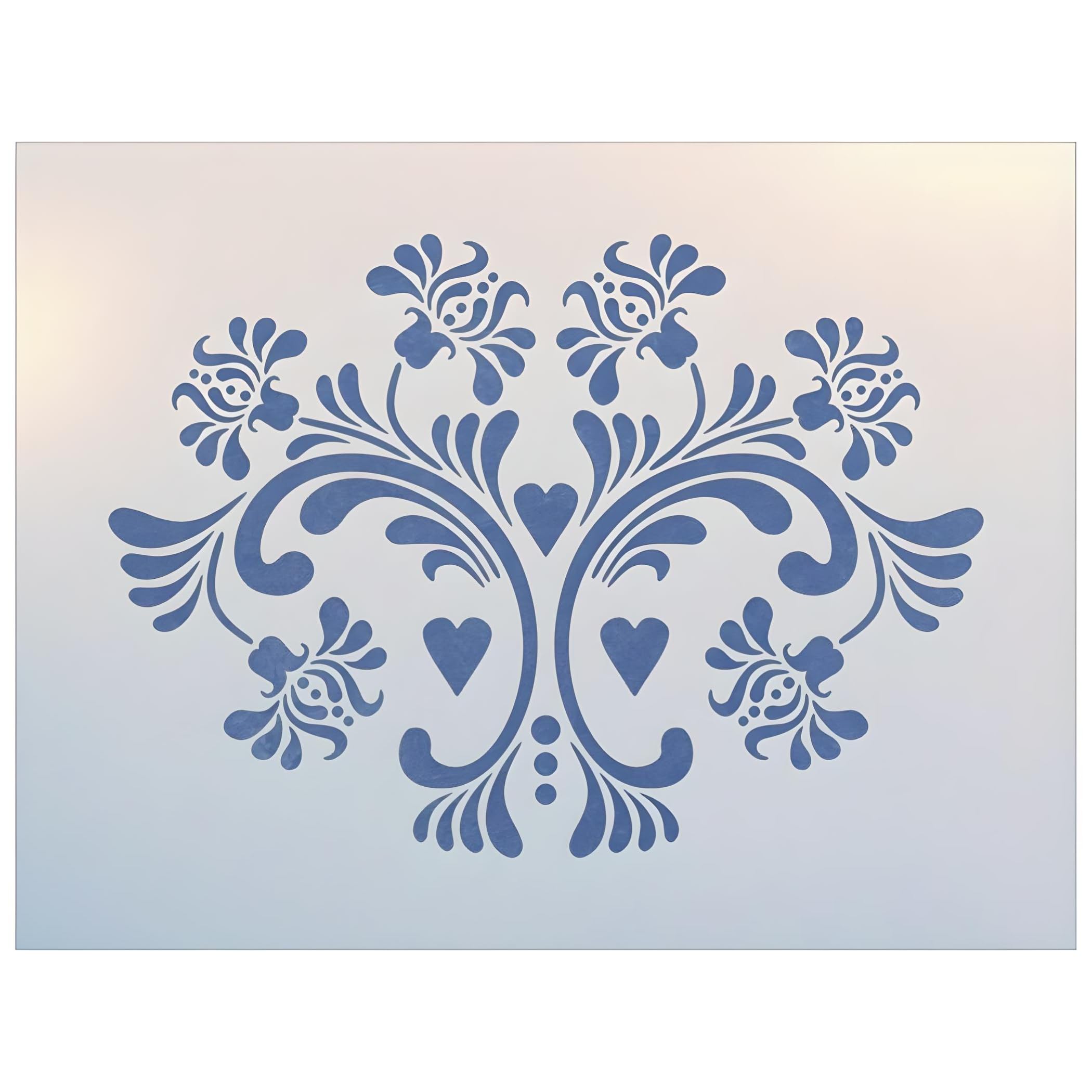 Rosemaling 11 Stencil Template 9.3" x 6.6" for Painting on Wood, Walls, Canvas & Furniture – Reusable Mylar Scandinavian Folk Art Design for DIY Crafts & Home Décor – The Artful Stencil