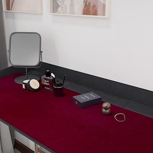 Miniatura 6 de CRE8TIVE Forro de terciopelo autoadhesivo de color para cajón de joyas, 12 x 80 pulgadas, papel tapiz de terciopelo marrón, forro de fieltro de tela