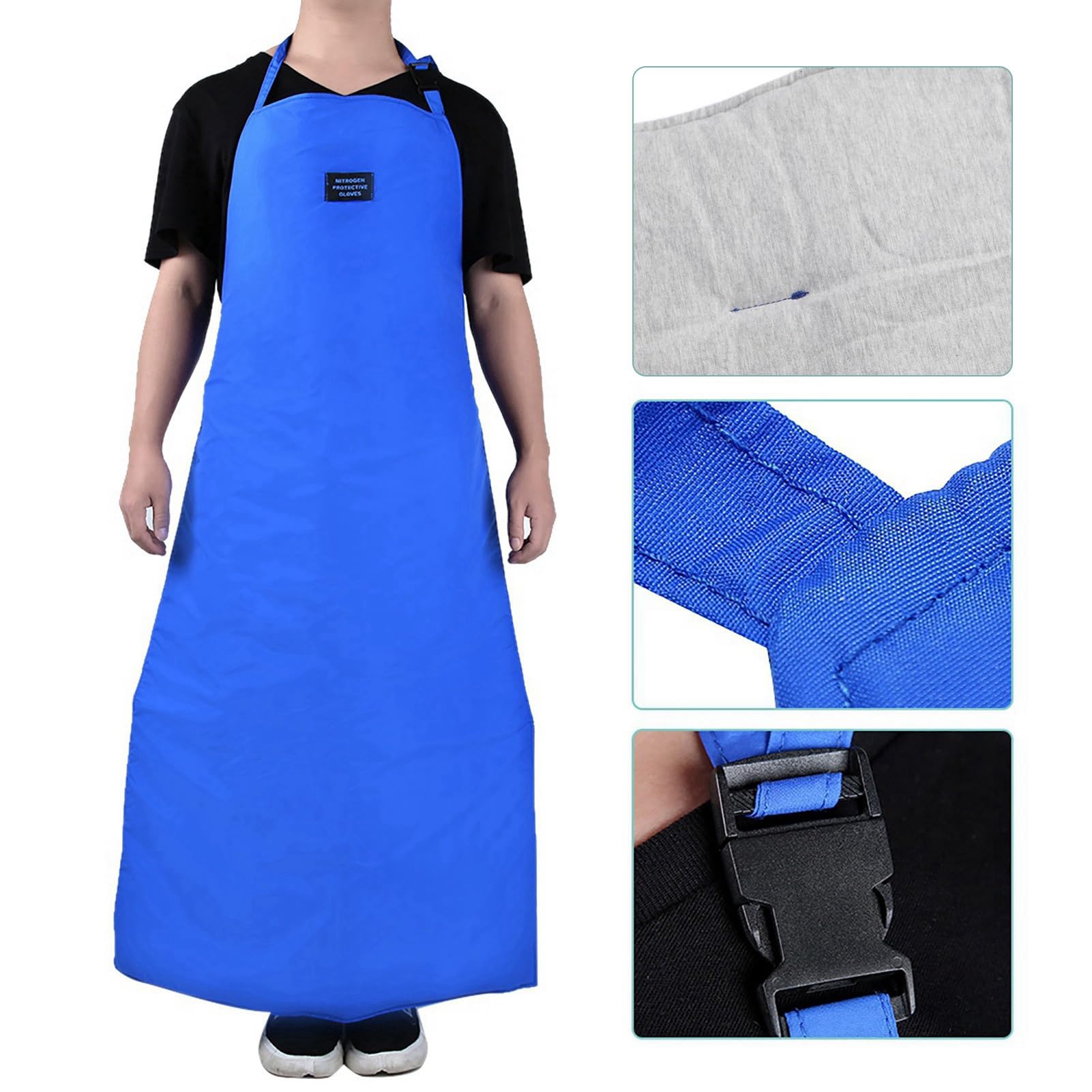 AstraLoom Sicherheits-CryO-Schürze, kryogene Ultra-Niedrigtemperatur-Schutzschürze für den Kühlschrankbetrieb, Kühlräume, Stickstoffschutz, blau, 90 x 70 cm, 100 x 65 cm, 110 x 70 cm