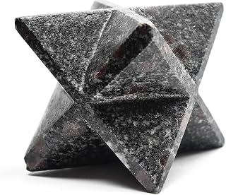 65mm 115g Ruby Spinel Balas Ruby in Biotite Granite 8 Point Star Polished Natural Sparkling Gemstone Crystal Mineral - India + One Polished Clear Quartz Cabochon