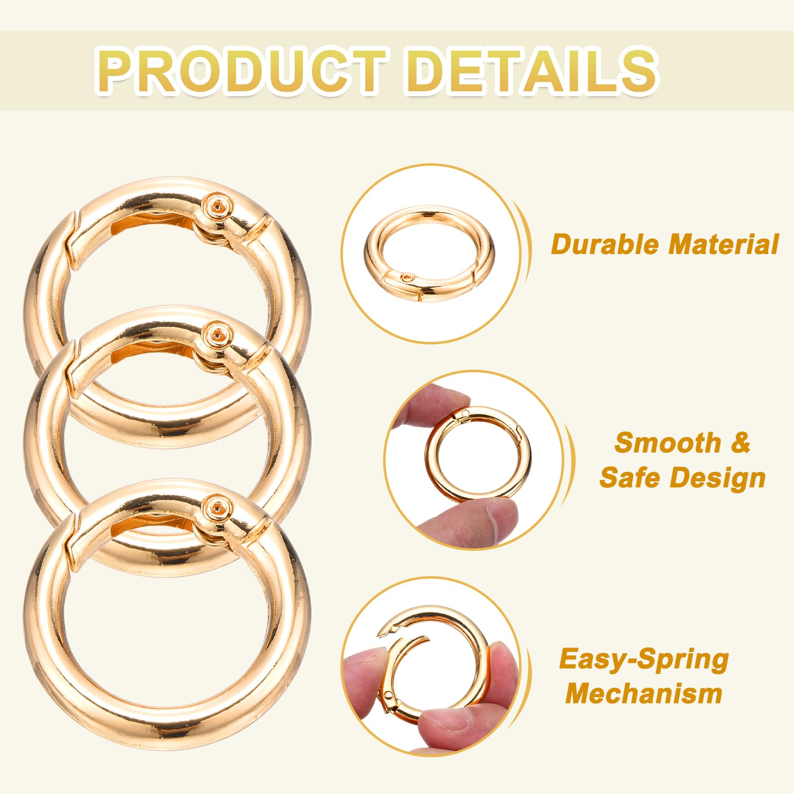 PATIKIL 7 Pcs Metal Spring O Rings - Image 3