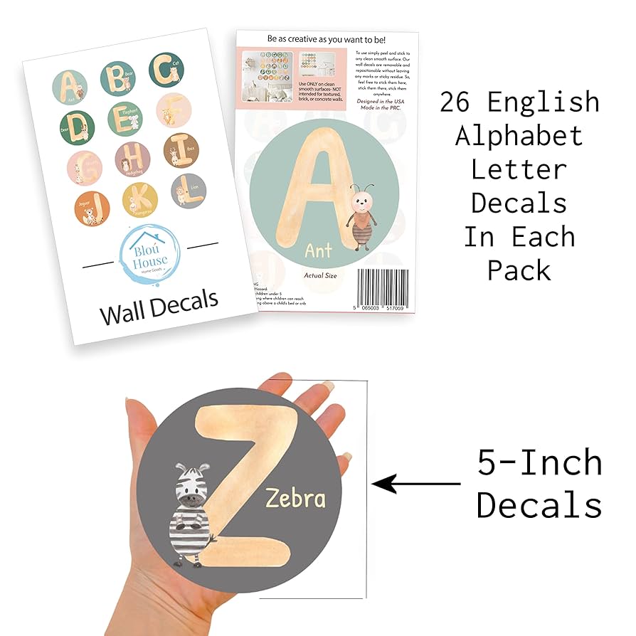 amazon-com-alphabet-wall-decals-for-classroom-5-inch-nursery-alphabet-letters-for-wall-abc-decals-for-kids-rooms-baby for Free Printable Alphabet Letters For Wall Amazon.com: Alphabet Wall Decals for Classroom - 5 Inch Nursery Alphabet Letters for Wall - ABC Decals for Kids Rooms : Baby for Free Printable Alphabet Letters For Wall