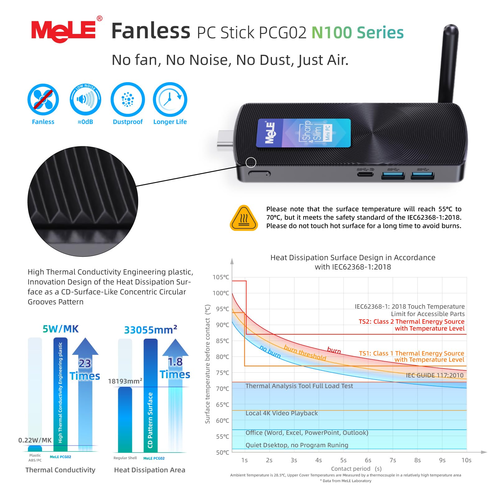 MeLE PCG02 Fanless Mini PC Stick Alder Lake N100(up to 3.4GHz) 8GB MeLE PCG02 Fanless Mini PC Stick Alder Lake N100(up to 3.4GHz) 8GB