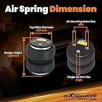 Vista 4 de maXpeedingrods Bolsa de suspensión de aire de repuesto 2500lb con amortiguador interno para GMC Silverado Sierra 1500 para Ford