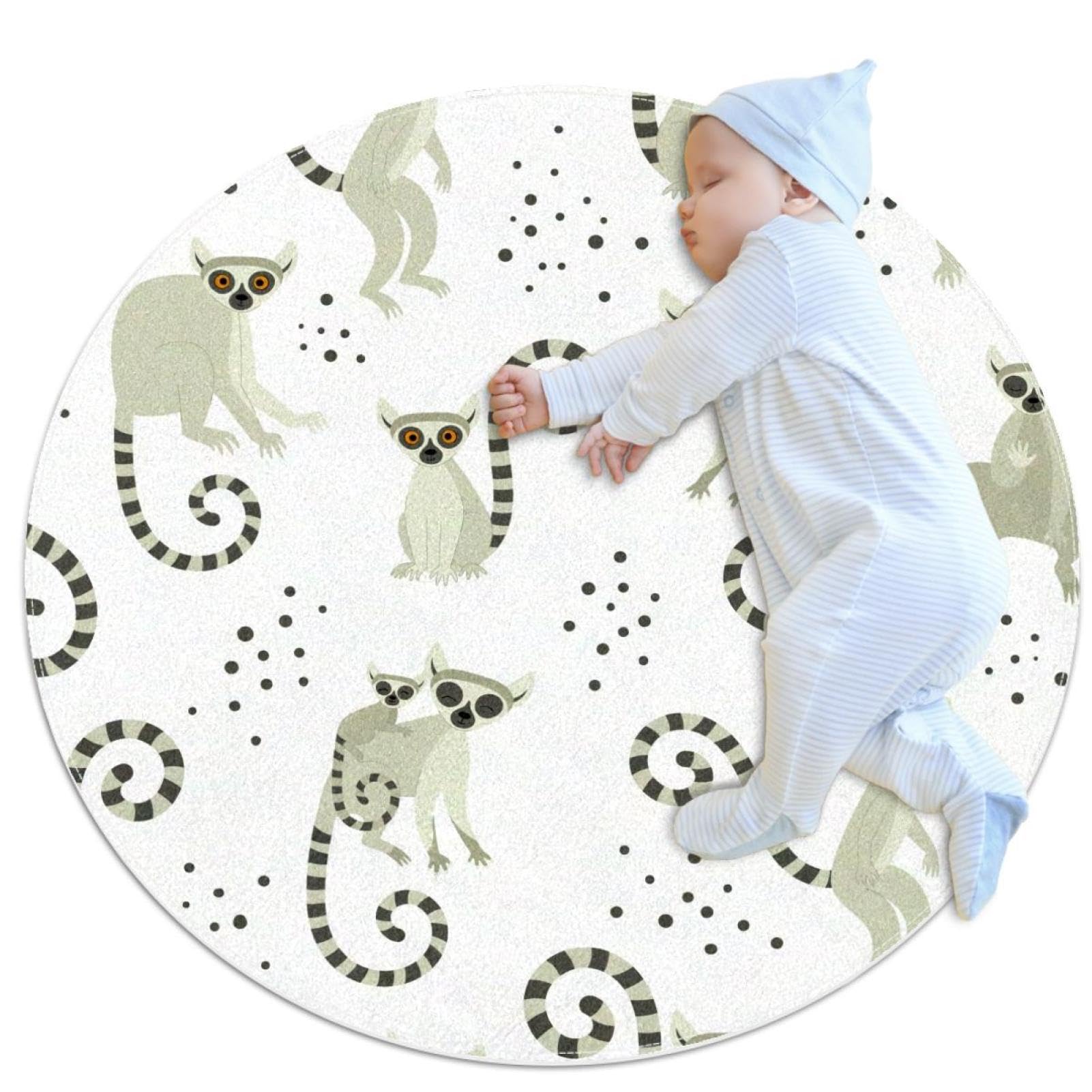 Tapis de chambre lémurien imprimé camomille finitions haut de gamme