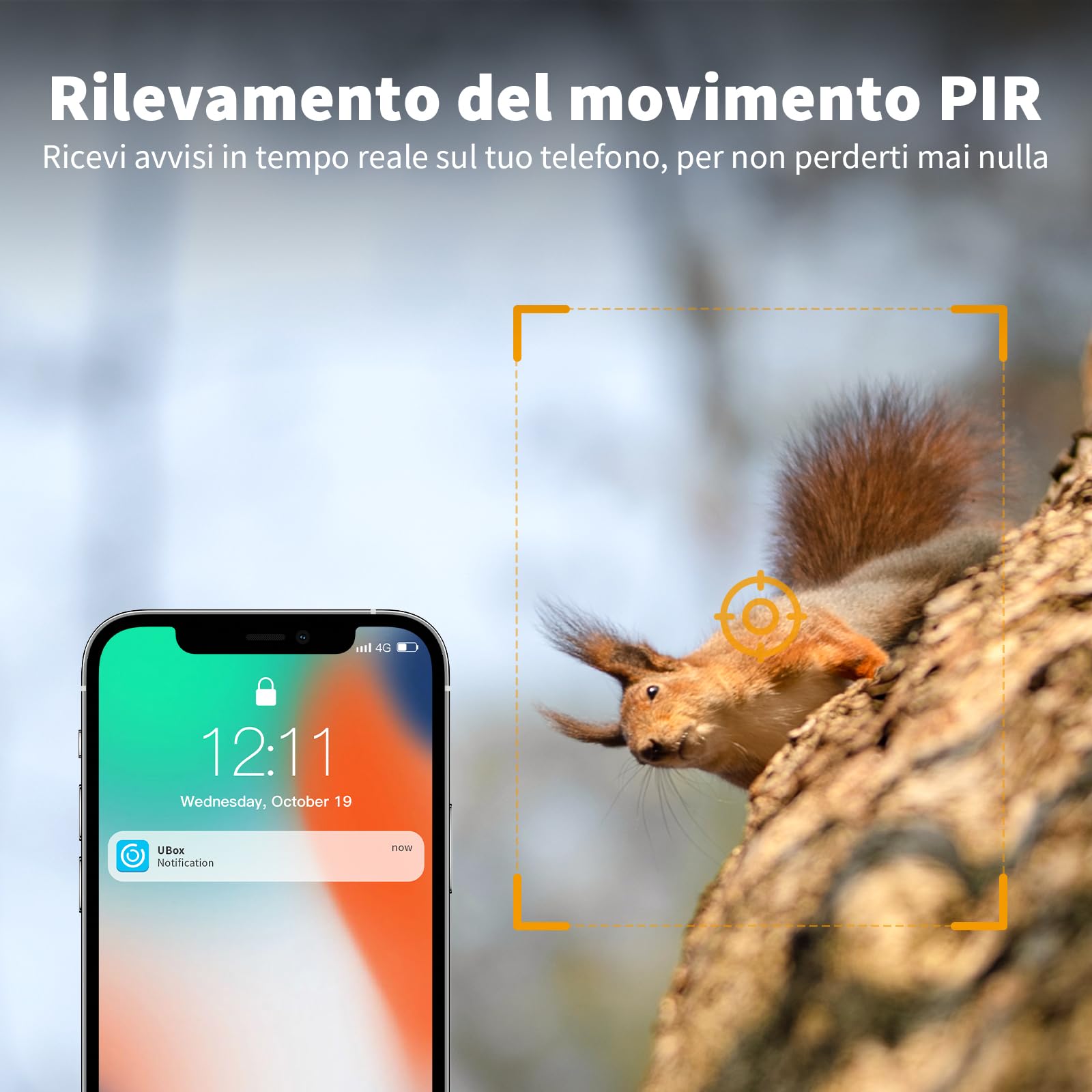 Fotocamera da Caccia Solare 4G LTE, 2K PTZ Fototrappola con SIM, Pannello Solare e APP, Rilevamento PIR, Visione Notturna a Colori