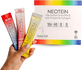 NEOTEIN: Electrolyte Powder Packets, Protein Powder with 10g Protein & Collagen - Hydration Packets - Zero Sugar, NO Fillers, NO Carbs | Variety Pack | 40 Calories | Keto & Paleo | Pack of 24