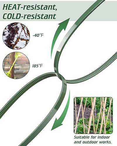 Miniatura 5 de PA66 - Bridas verdes para cables, 400 bridas resistentes de 12+10+8+4 pulgadas, lazos de plástico de nailon autoblocantes de alta calidad,