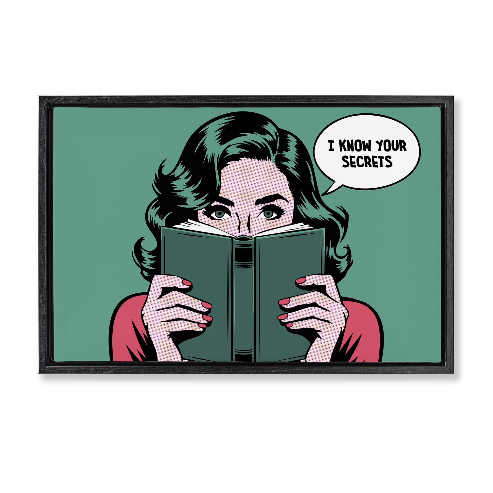 Stupell Industries Jet Black (Matte) 'Know Your Secrets'| Floating Frame Canvas Art
