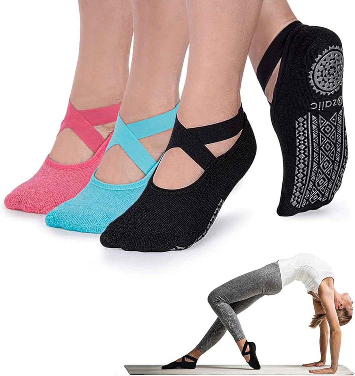 3 Pares-negro/ Rojo Sandía/ Azul