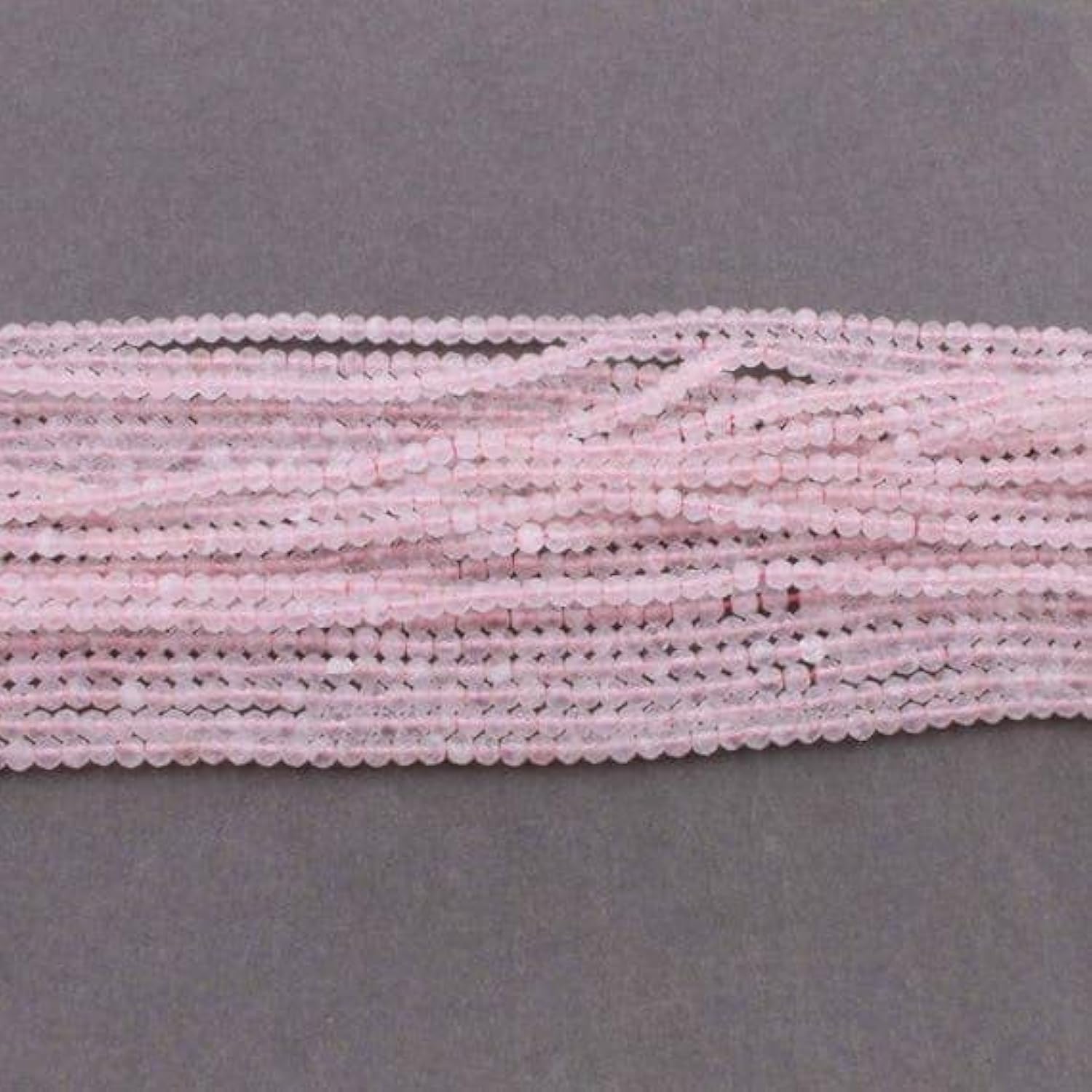 Rose quartz 3mm faceted rondelles pour création bijoux fins