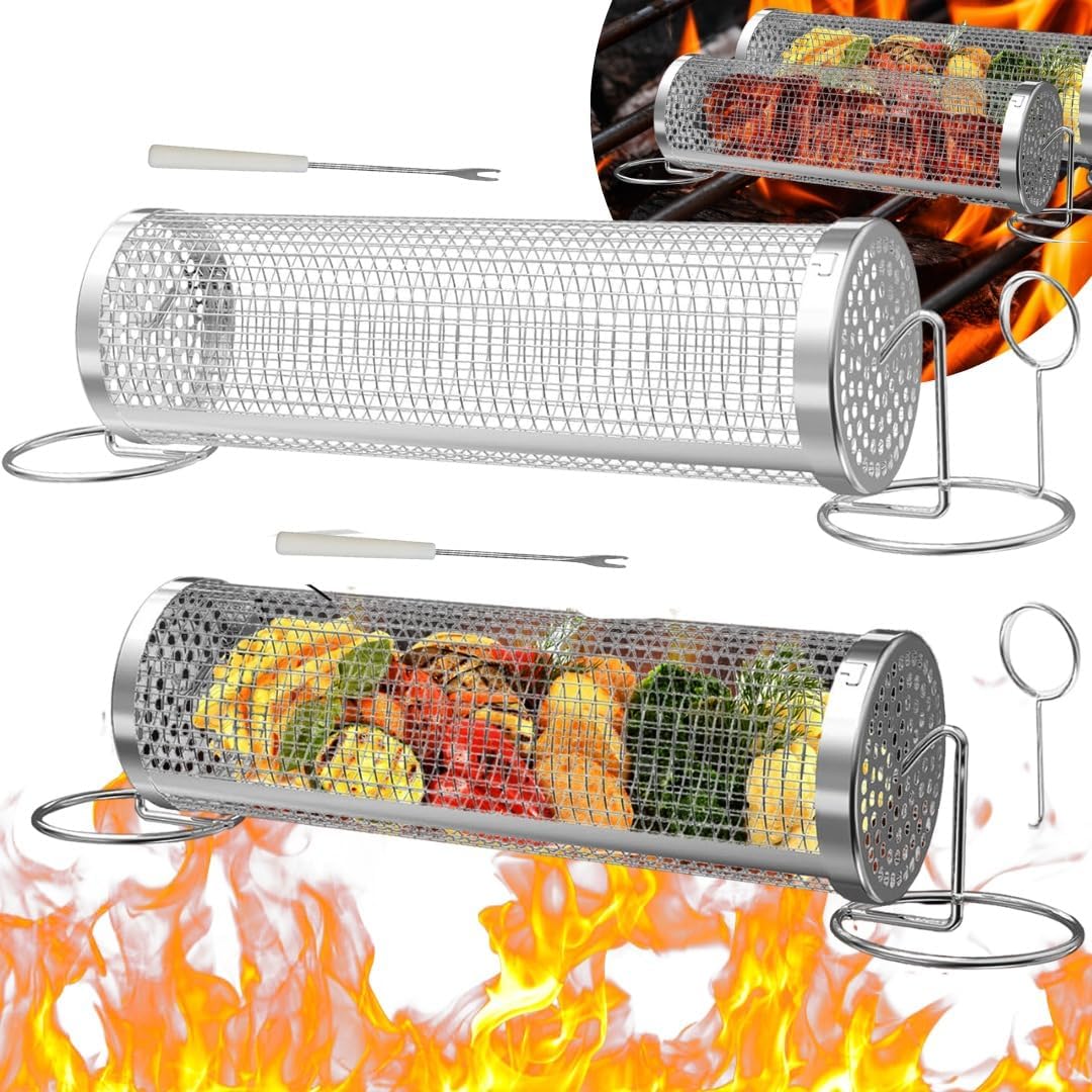 Rolling Grilling Basket Grill baskets for outdoor grill