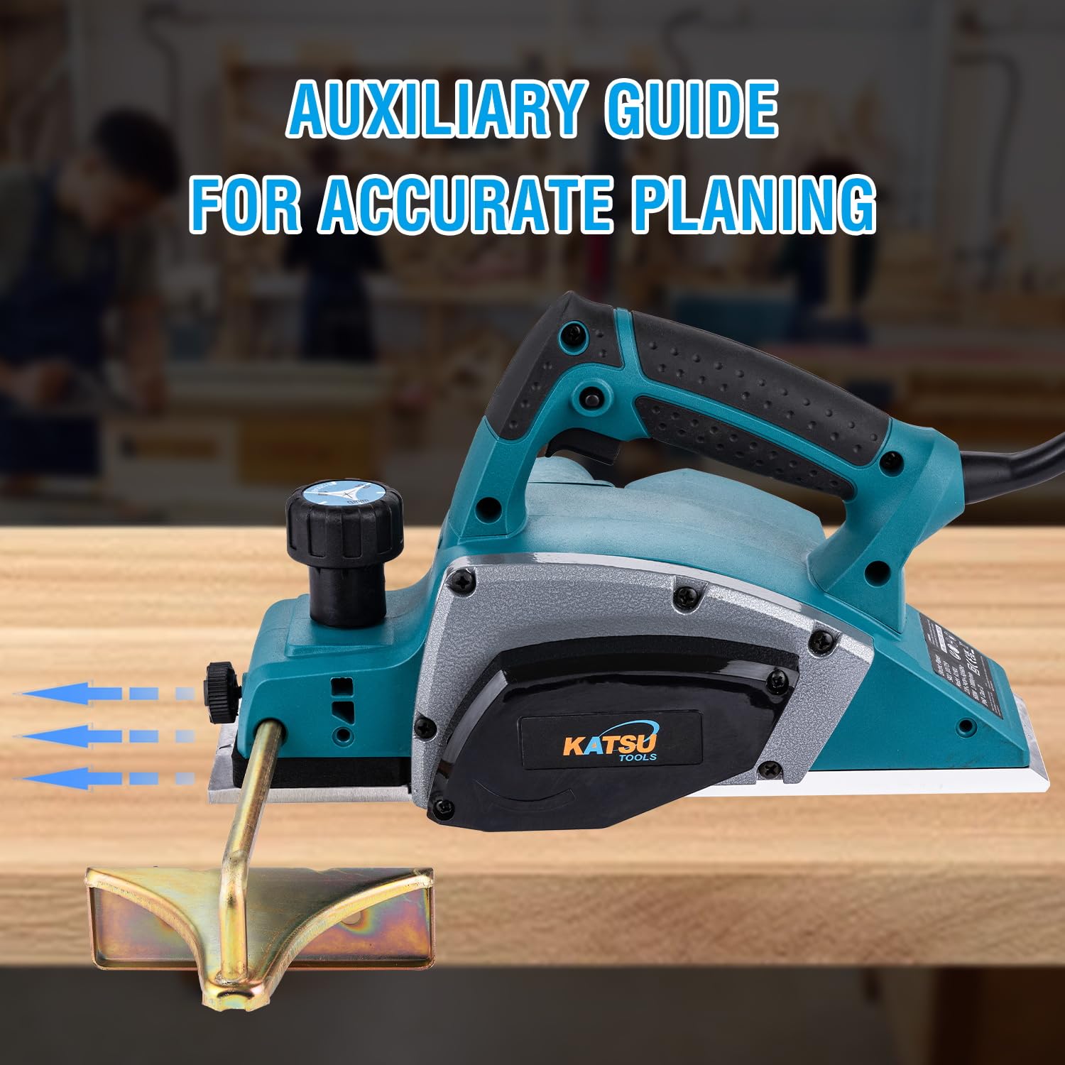 KATSU Tools Cepilladora eléctrica 600 W 82 mm 2 mm para madera