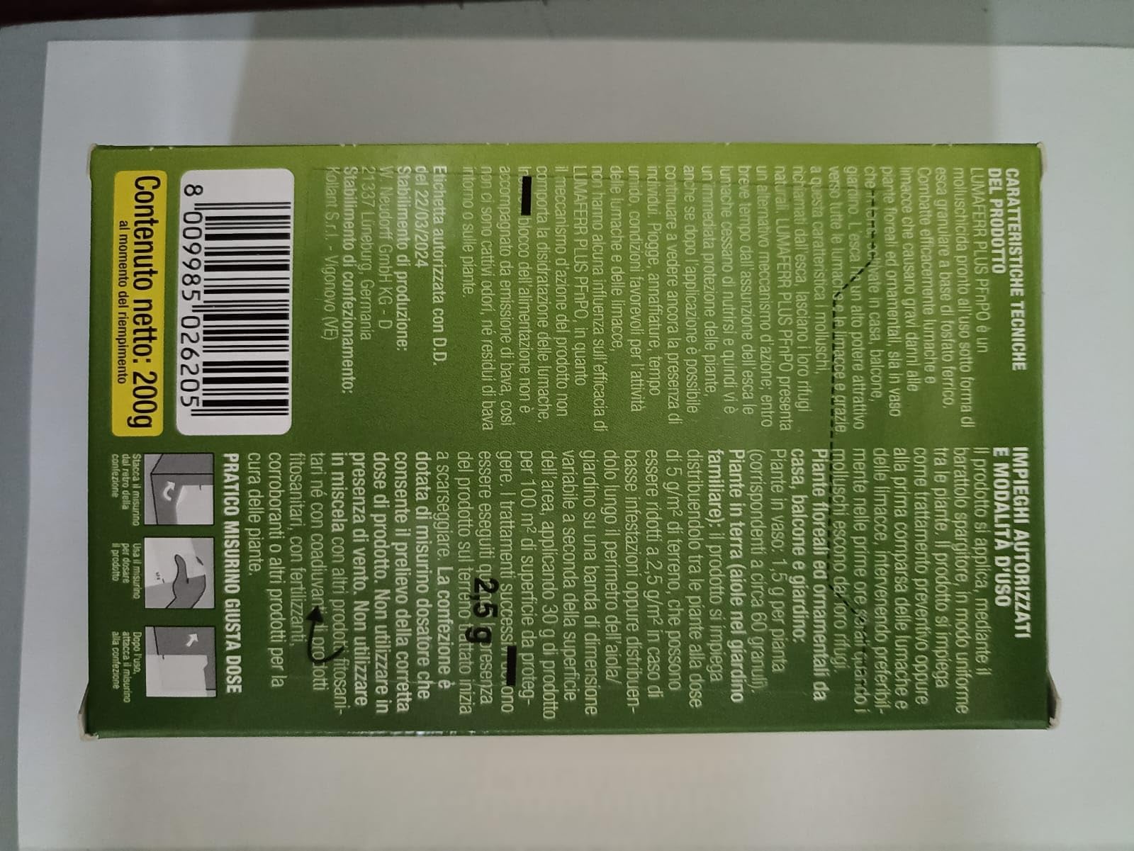 Solabiol Lumachicida PFnPE Biologico a base di Fosfato Ferrico, 1 Kg