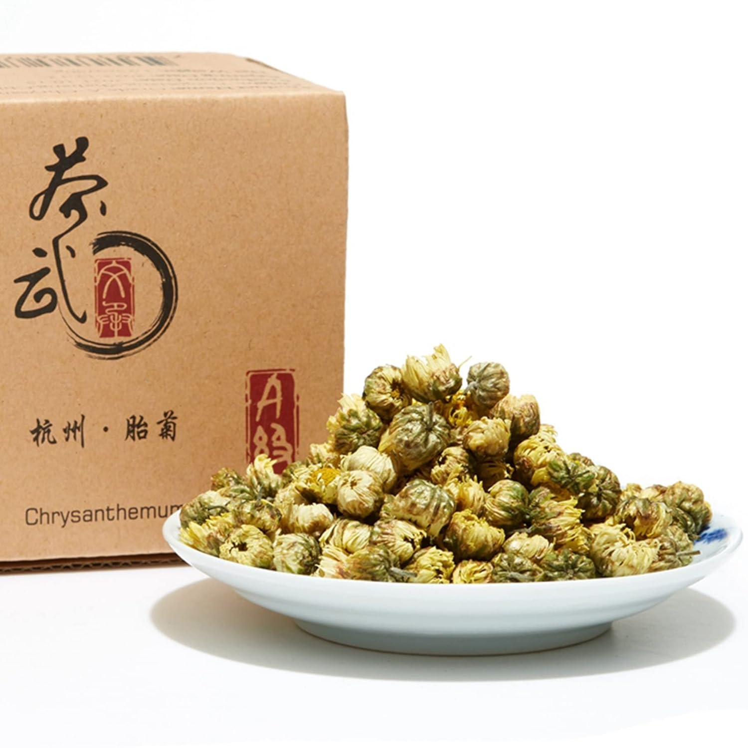 ChaWuWarmSun [A] Chrysanthemum Tea,3.5oz/100g,White Chrysanthemum Bud,HangZhou TongXiang Tai Ju,Chinese Flower Tea (Pack of 2)