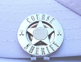 Course Sheriff Golf Ball Marker - Old West Badge Ball Marker with Magnetic Hat Clip - Unique Golf Accessory - Great Golfing Gift for Men & Women Golfers
