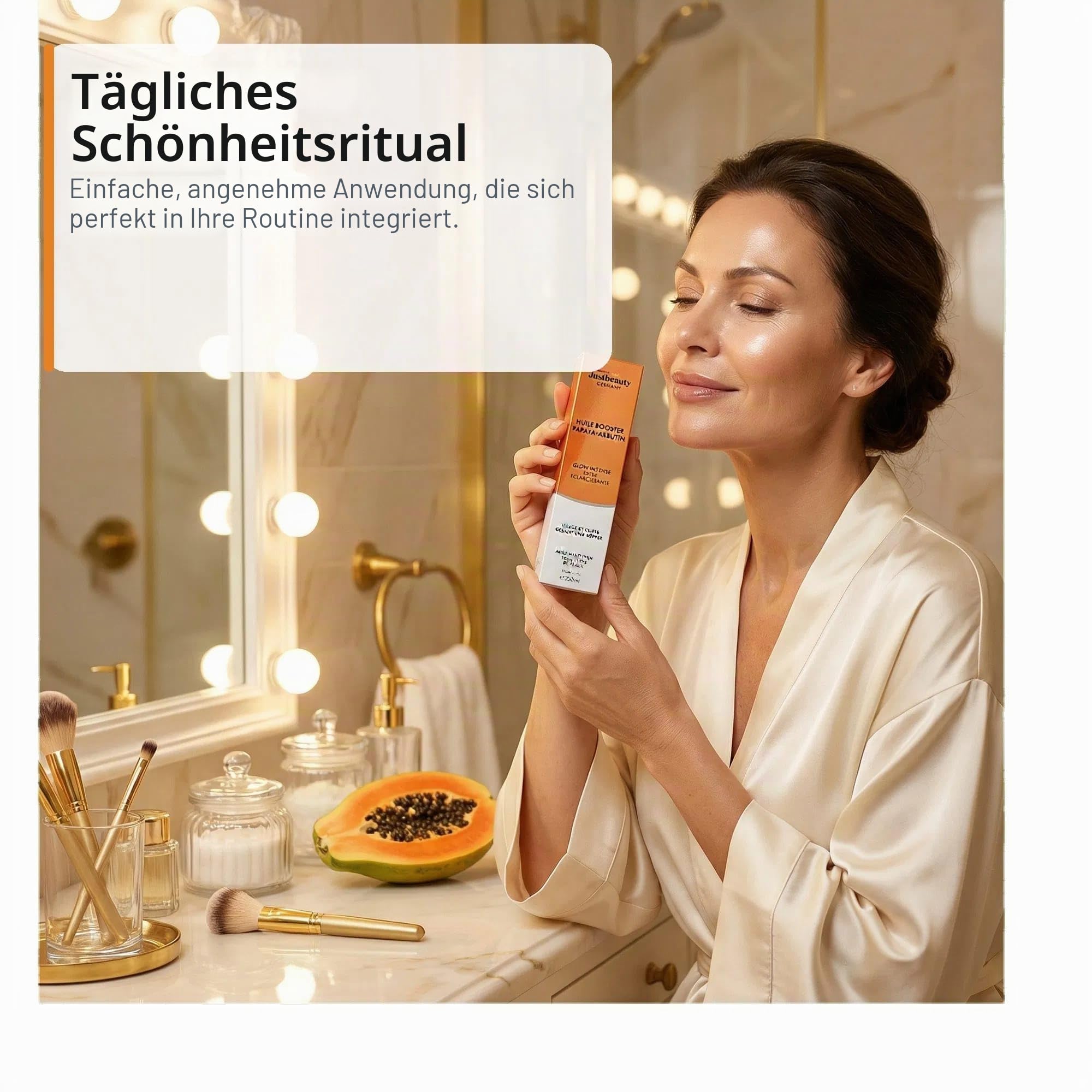 HUILE BOOSTER PERLE RARE PAPAYA – ARBUTIN Luxuriöses Gesichts- & Körperöl – Strahlender Teint, intensive Feuchtigkeit, gegen Pigmentflecken | 200 ml