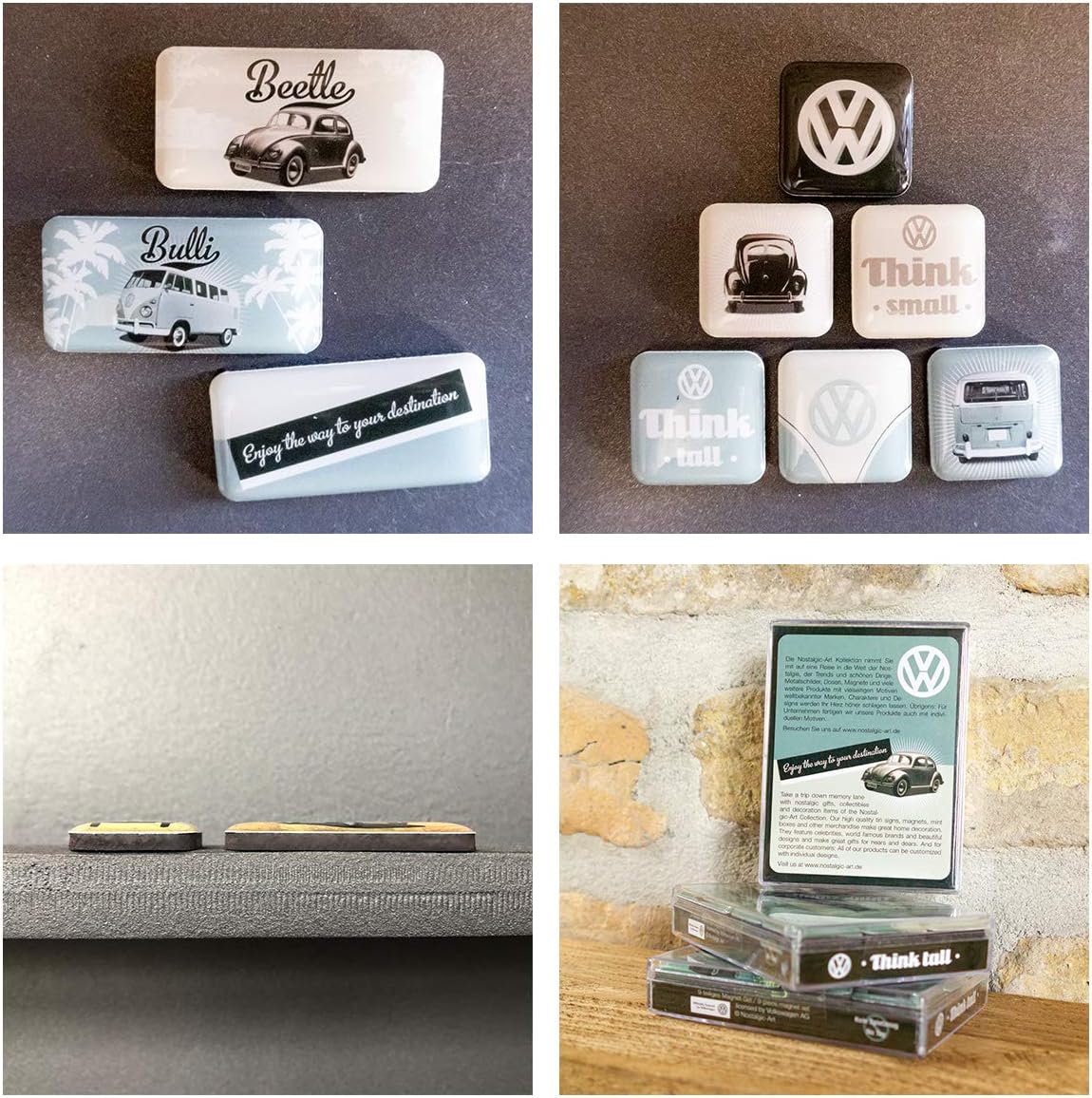 Nostalgic-Art 83054 Volkswagen - VW Think Tall & Small, Magnet Set (9pcs)