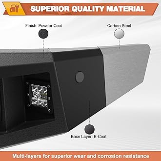 LONGSUN Front Bumper Fit for Chevy Silverado 1500 2007-2013, Pickup Truck Bumper Black with Winch Plate, D-ring and Lights (Compatible with Chevy Silverado 1500 2007 2008 2009 2010 2011 2012 2013)