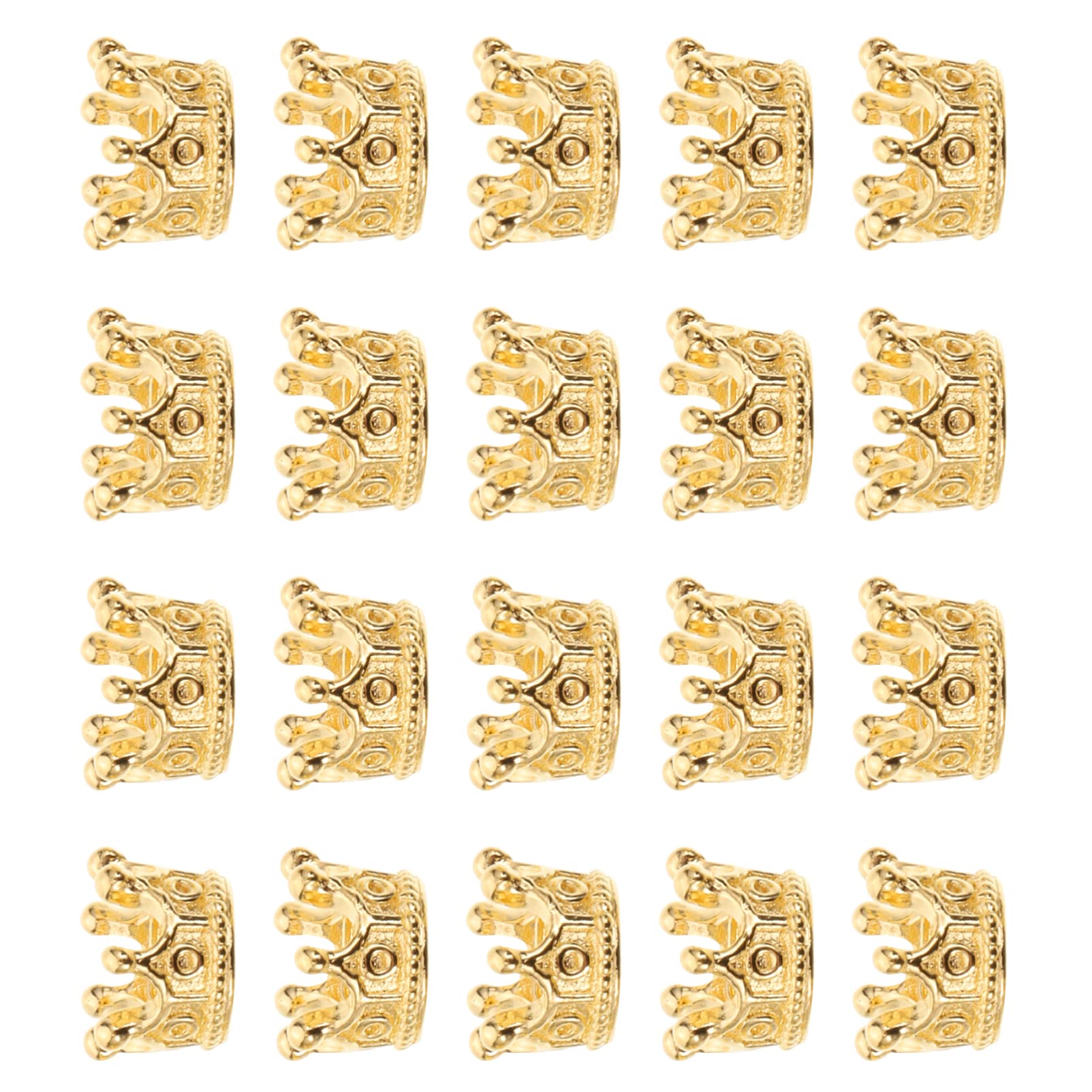 EXCEART 50pcs Mini Crown Charm Jewelry Charms Spacer Beads Miniature Ornament Pendant for DIY Craft Jewelry Making Phone Case Epoxy Resin (Golden), 1X1cm