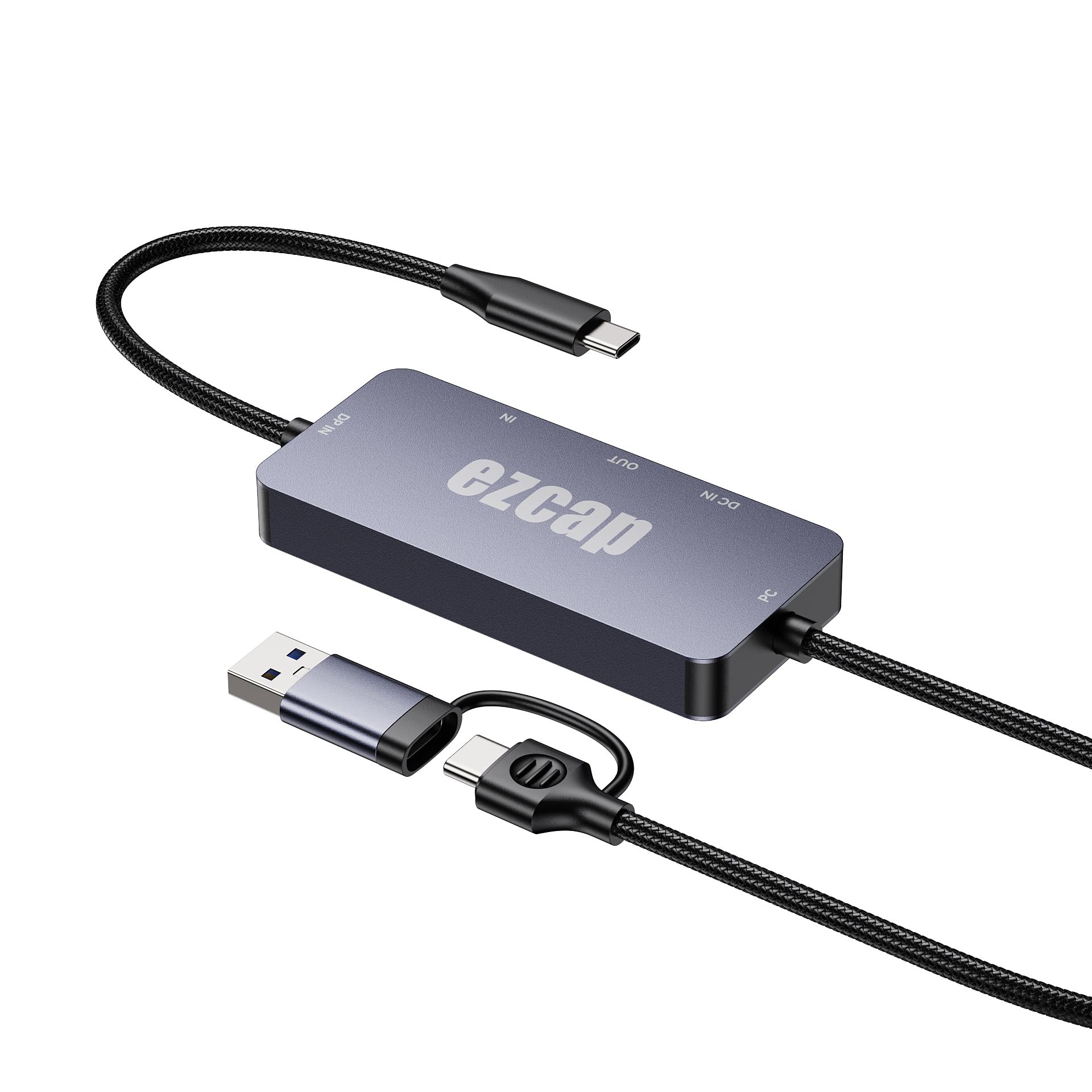 LICAEVEY Tarjeta de Captura de Video, Entrada HDMI y Tipo C para Conferencias de Juegos en Streaming, Salida de Grabación 4K 60 Hz, USB 3.2 con Carga PD 100 W, para Teléfono, Computadora