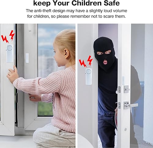 Miniatura 2 de Alarma de puerta y ventana, alarma de puerta de 95 dB para seguridad de los niños, sensor inalámbrico, alarma antirrobo de ventana, alarmas de