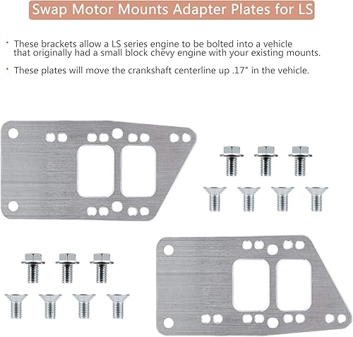 Miniatura 3 de Para LS Swap Motores Adaptadores Placas Adaptadoras - Soporte de intercambio universal Bloque pequeño Conversión LS Ajustable Ajuste para LS1 LS3