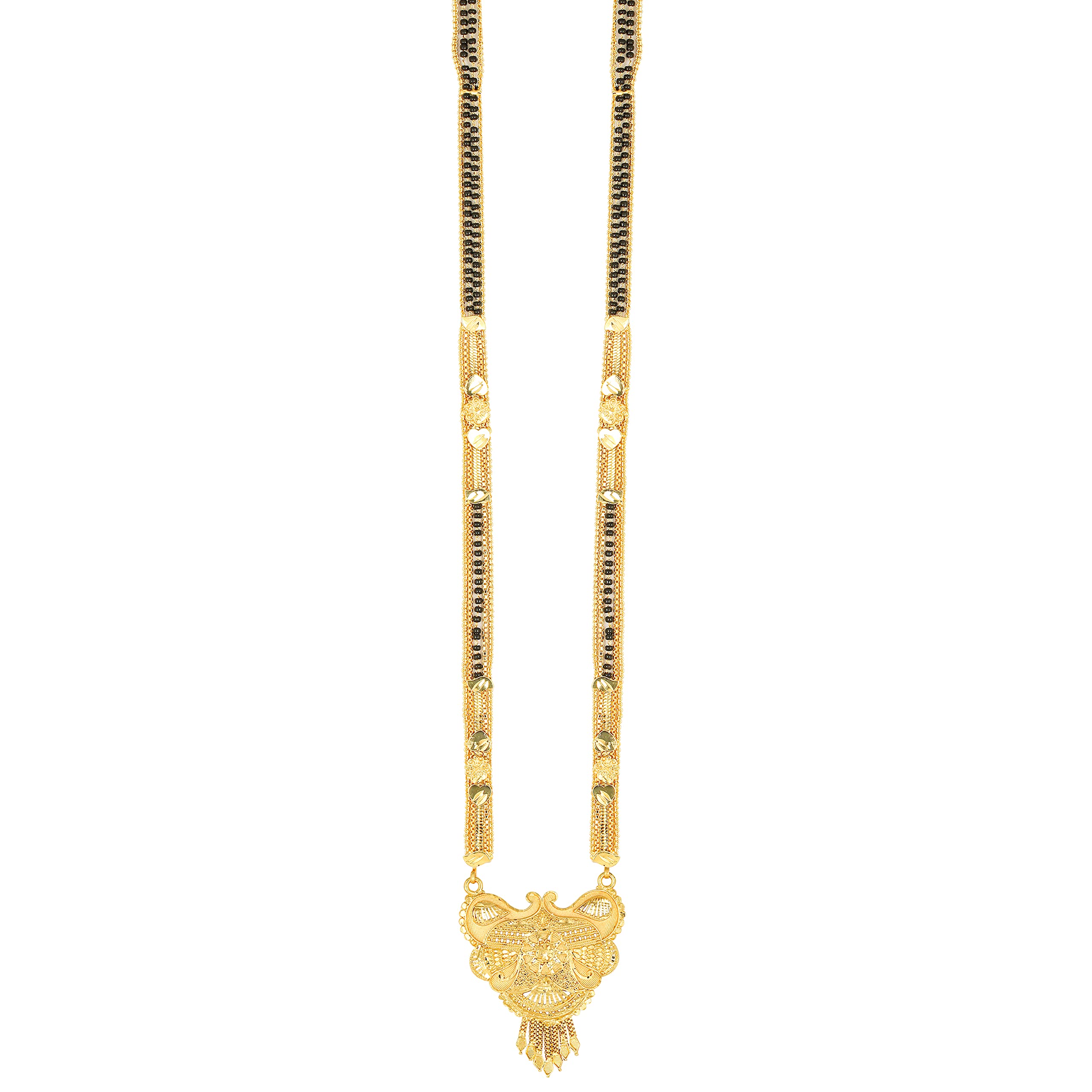MEENAZ Mangalsutra For Women Girls Ladies Temple South Indian Traditional 1 Gram Gold Stylish Maharashtrian Long Double Chain Wati Mangal sutra Pendant Tanmaniya Black golden Nallapusalu Chains-527 (B0BP2THFMS) Amazon Price History, Amazon Price Tracker