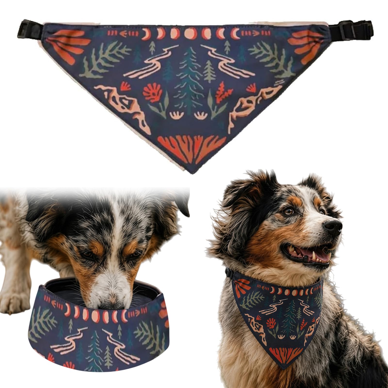 Washable Triangle Fabric Pet Spill Proof for Outdoor Hiking Camping