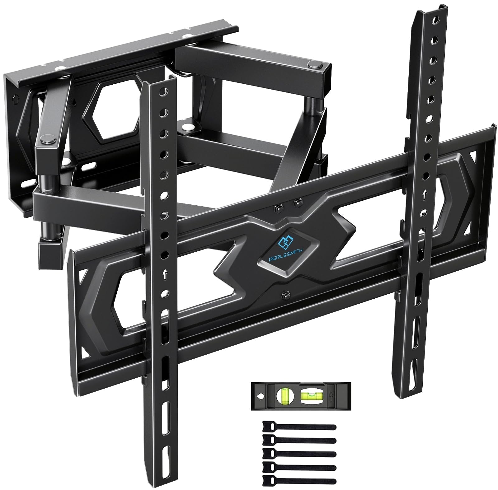PERLESMITH TV Wall Bracket, Swivel Tilt Wall Mount for 26-70 Inch Flat & Curved TVs up to 45kg, Max. VESA 400x400mm
