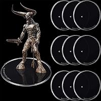Outus 10 Pack Clear Acrylic Action Figure Display Stands for 6-8 Inch Mini Figures - Stable Round Bases White