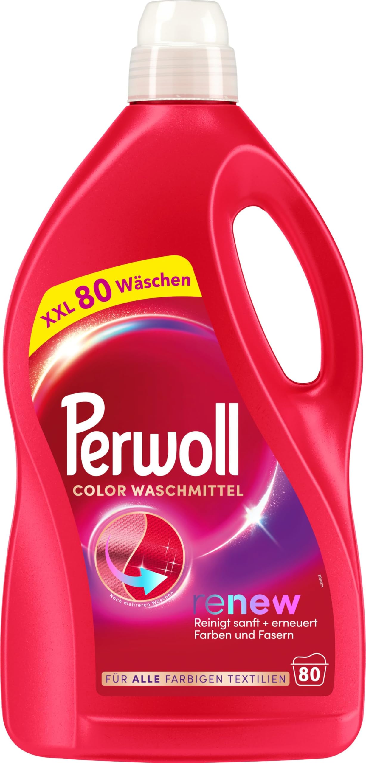 PERWOLL Color Waschmittel 160 (2 x 80 Waschladungen), Feinwaschmittel reinigt sanft und erneuert Farben und Fasern, für alle farbigen Textilien, Color Waschmittel mit Dreifach-Renew-Technologie