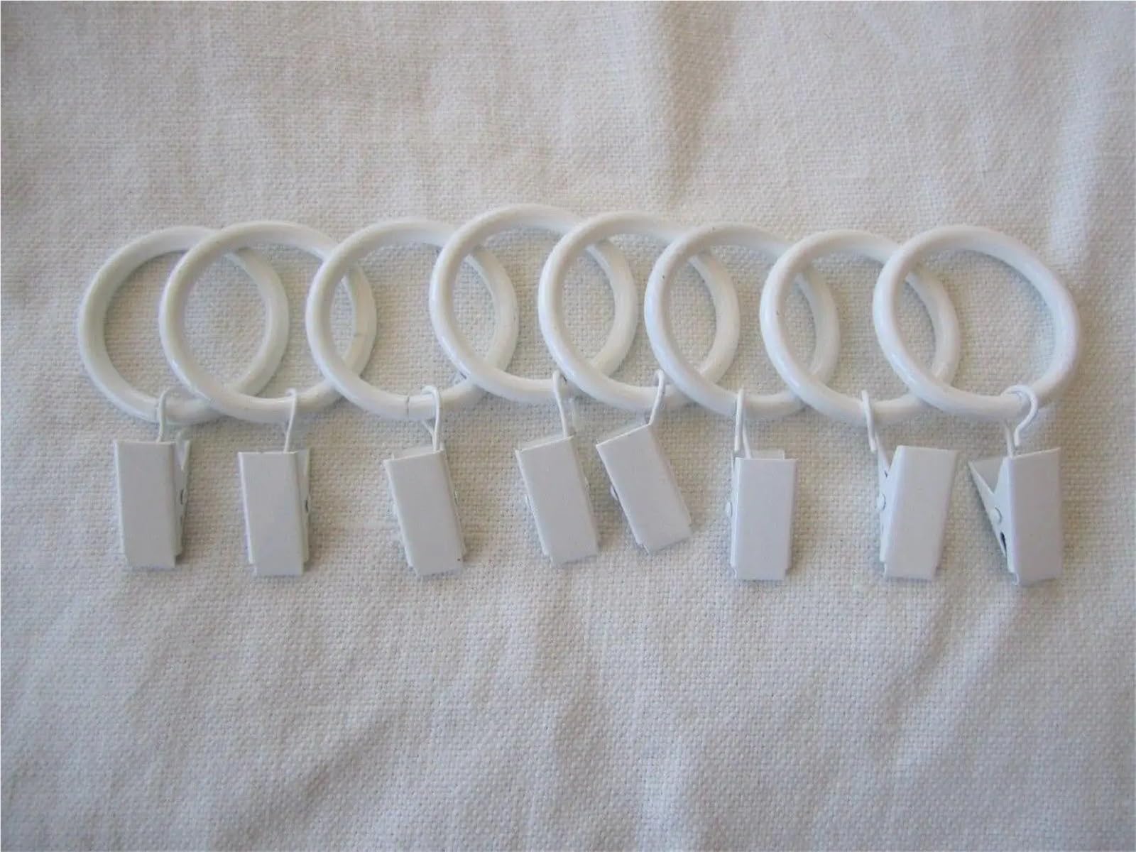 Anneaux de rideaux, Anneaux de rideau avec Clips, 100 pièces, Tension à ressort robuste, Installation facile, couleur galvanisée, convient aux tringles moins 38mm