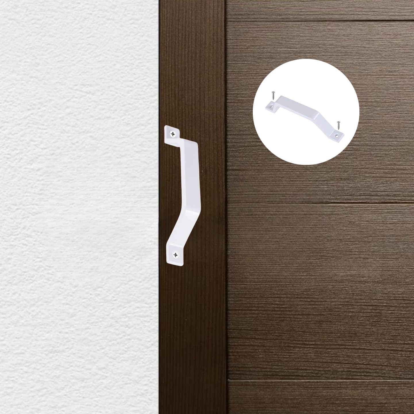 2 Pcs Sliding Barn Door Handles, White 6.1" Gate Handles Hardware, Garage Door Pull Handles
