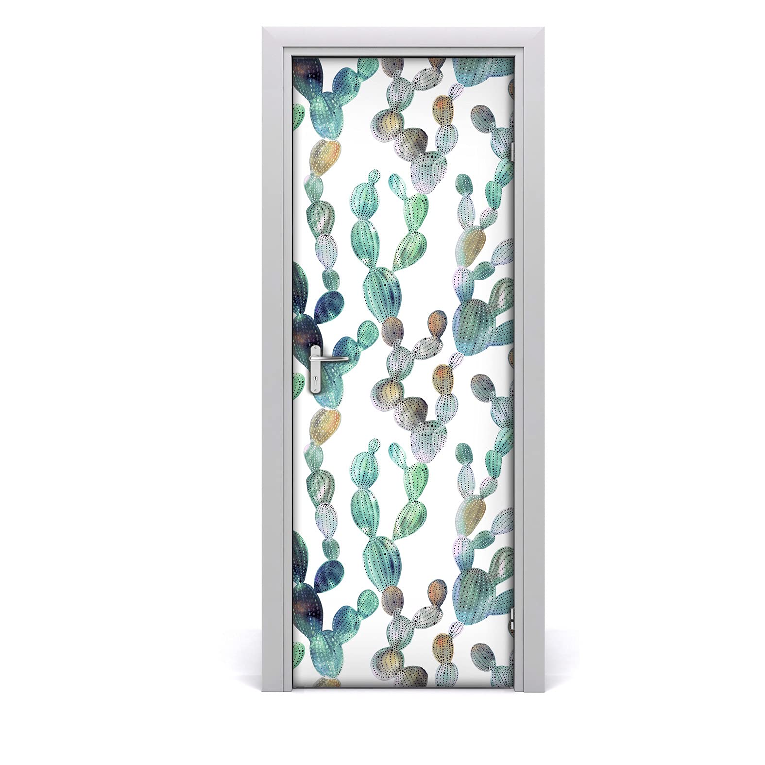 Adhesivo decorativo extraíble 70x200 cm vinilo para puerta de cactus floral