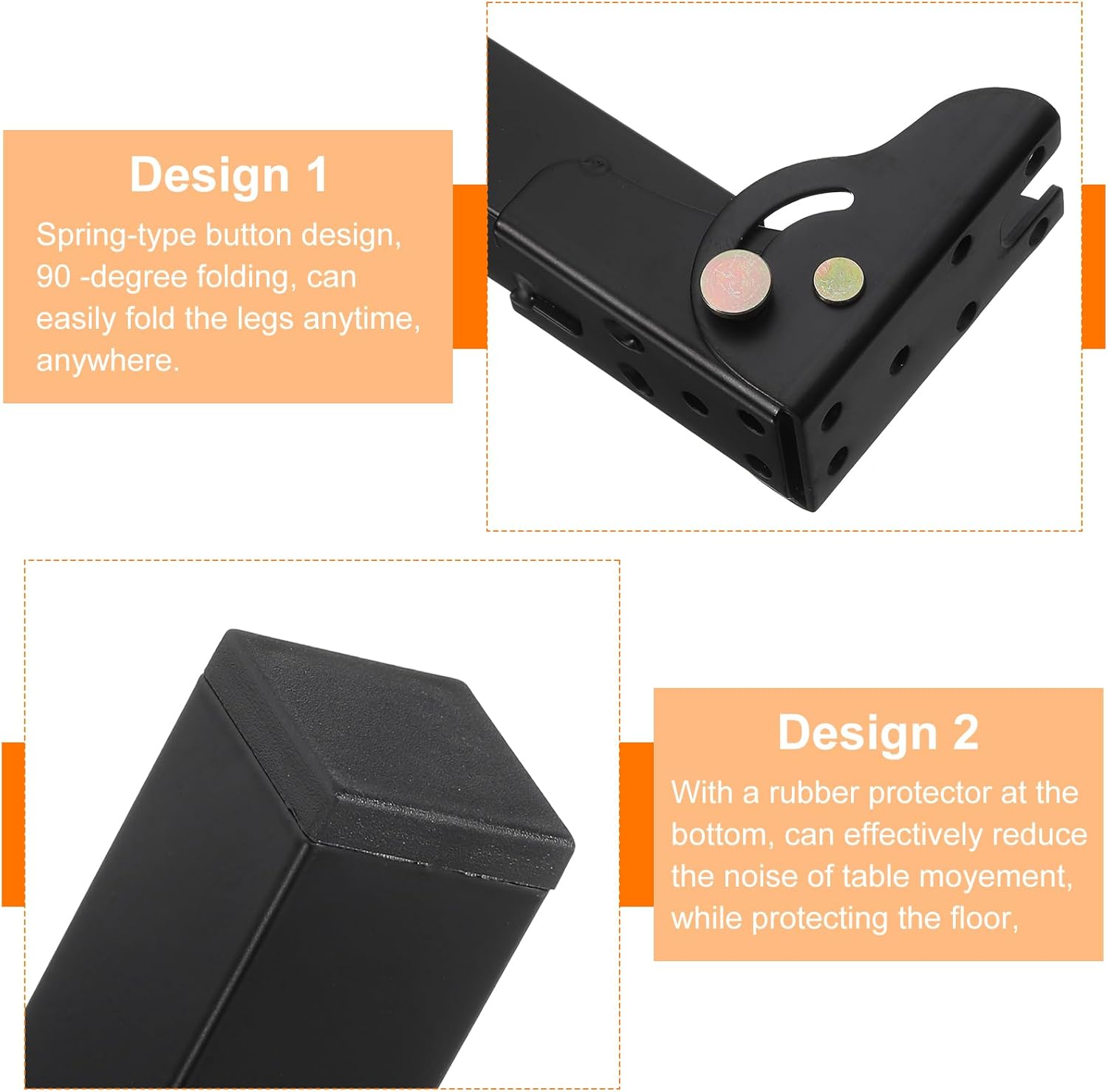 uxcell 4 Pcs Metal Folding Table Legs, Height 19.69 Inch / 500 mm Foldable Coffee Table Leg for Cupboard Cabinet Furniture Feet Home Decor