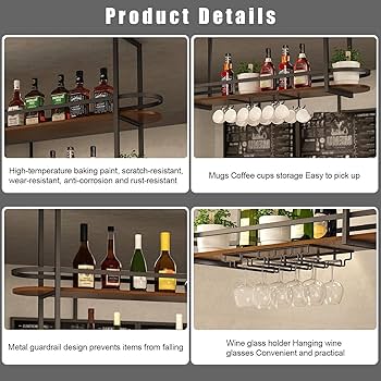 貴重　数量限定　天井棚　吊棚　吊り棚　ワイングラスラック　キッチンシェルフ　古材 fit=scale-down,w=1200